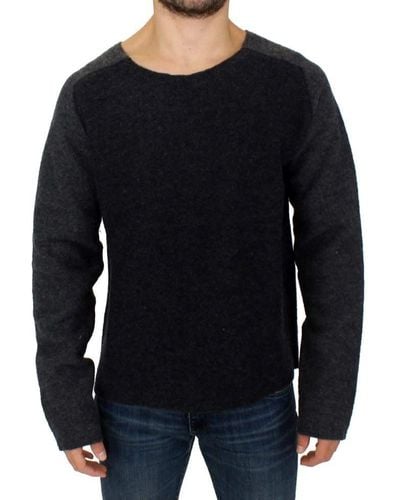 CoSTUME NATIONAL Wool Crewneck Sweater Gray Sig10537 - Blue