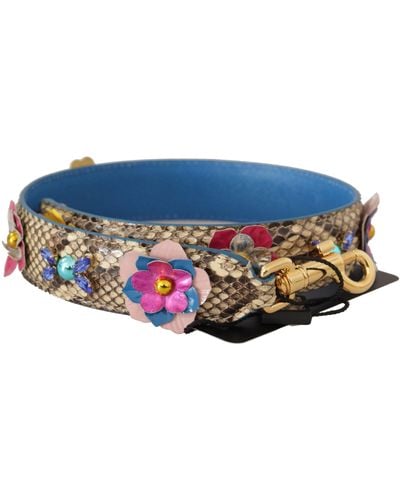 Dolce & Gabbana Elegant Python Leather Shoulder Strap - Black