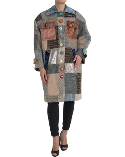 Dolce & Gabbana Patchwork Trench Coat Jacket - Multicolour