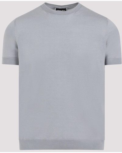 Giorgio Armani Grey Silk Short Sleeves Jumper