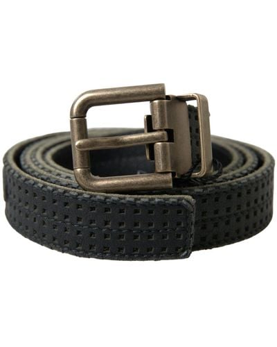 Dolce & Gabbana Elegant Leather-Cotton Blend Belt - Black