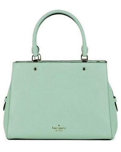 Kate Spade Leila Seawater Leather Triple Compartment Satchel Handbag Purse Bag - Green