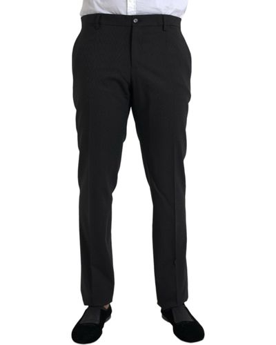 Dolce & Gabbana Wool Skinny Dress Trousers - Black
