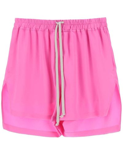 Rick Owens Silk Satin Shorts - Pink