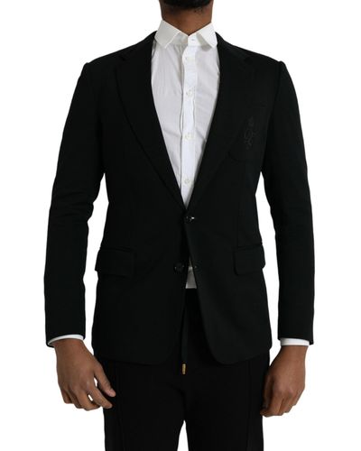 Dolce & Gabbana Wool 2 Piece Single Breasted Suit - Black