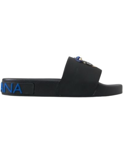 Dolce & Gabbana #dgfamily Flats Beachwear Slides Shoes - Black