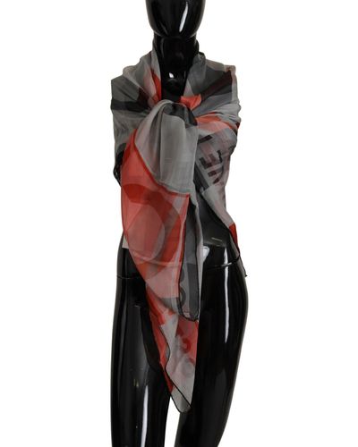 CoSTUME NATIONAL Elegant Silk Checkered Scarf - Black