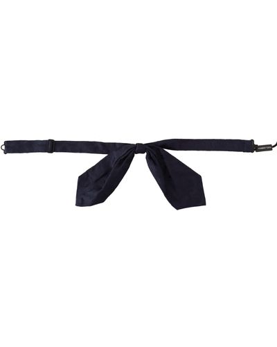 Dolce & Gabbana Elegant Silk Floral Bow Tie - Black