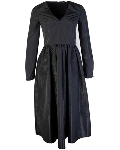 Lardini Black Long Dress With V Neck