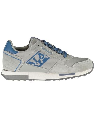 Napapijri Sleek Contrast Lace-Up Sports Sneakers - Blue