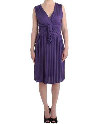 John Galliano Purple Sheath Dress