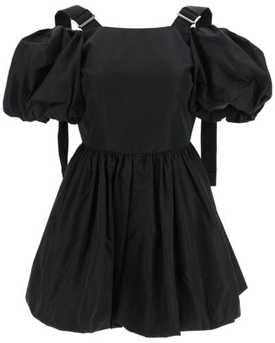 Simone Rocha Off-The-Shoulder Taffeta Mini Dress With Slider Straps - Black