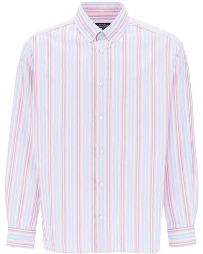 A.P.C. Mathias Striped Oxford Shirt - White