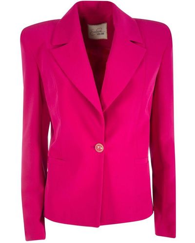 Yes-Zee Fuchsia Polyester Suits & Blazer - Pink