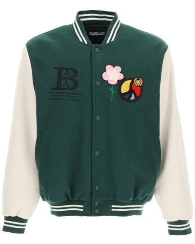 BEL-AIR ATHLETICS College Bomber With Appliqué - Green