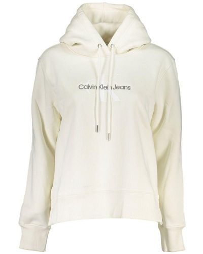 Calvin Klein Elegant Fleece Hooded Sweatshirt - White
