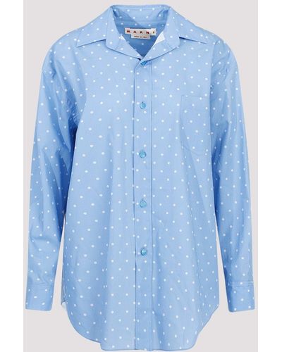 Marni Iris Blue Cotton Shirt