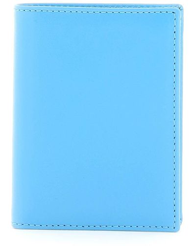 Comme des Garçons Leather Small Bi-fold Wallet - Blue