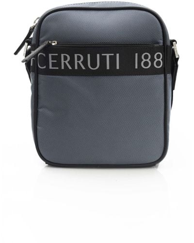 Cerruti 1881 Chic Nylon-Leather Messenger Handbag - Black