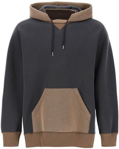 Sacai Hooded Sweatshirt With Reverse - Gray