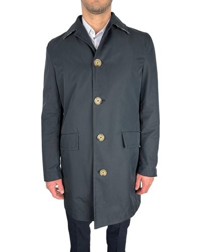 Aquascutum Timeless Navy Trench Coat For Elegant Style - Grey