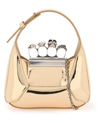 Alexander McQueen The Jeweled Hobo Mini Bag - Metallic