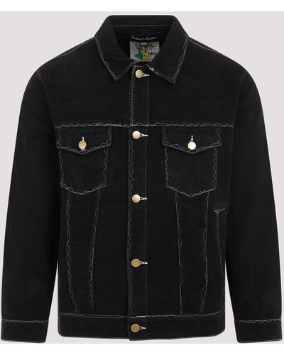 Kidsuper Black Cotton Messy Stitched Work Jacket