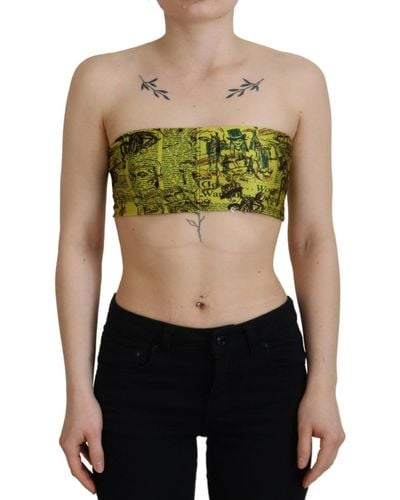 John Galliano Chic Graphic Cropped Top - Green