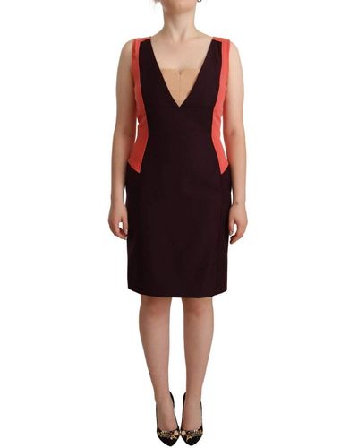 CO|TE Co|Te Multicolour V-Neck Sleeveless Sheath Dress - Black