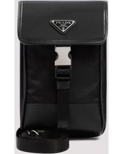 Prada Black Nylon And Leather Smartphone Case