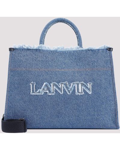 Lanvin Denim Blue Cotton Tote Bag
