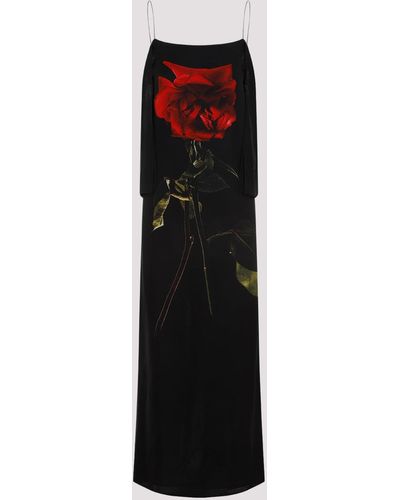 Alexander McQueen Black Silk Evening Dress