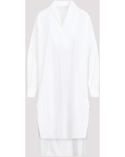 The Row Off White Cotton Elinor Shirt Dress