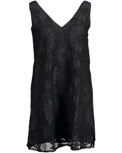 Desigual Chic Short Dress With Wide Straps - Black