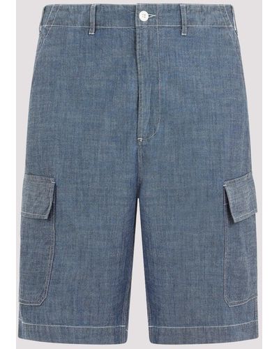Universal Works Indigo Mw Cotton Cargo Shorts - Blue