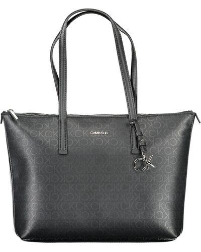 Calvin Klein Chic Contrasting Detail Recycled Shoulder Bag - Black