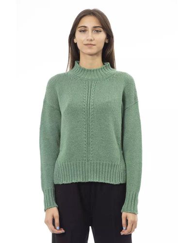Alpha Studio Green Wool Sweater