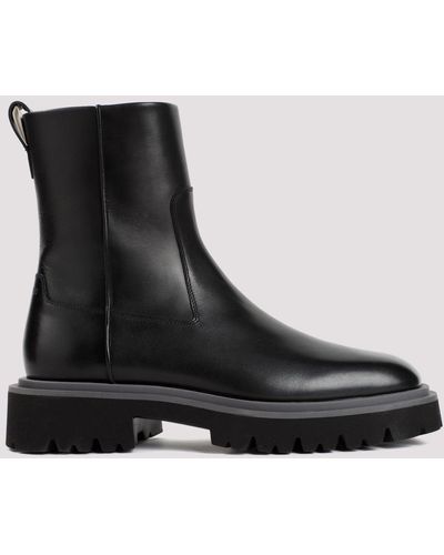Ferragamo Black Fulvio Calf Leather Boots
