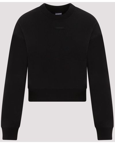 Jacquemus Le Sweatshirt Gros Grain In Black Cotton