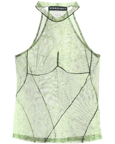Y. Project Y Project Python Mesh Top - Green