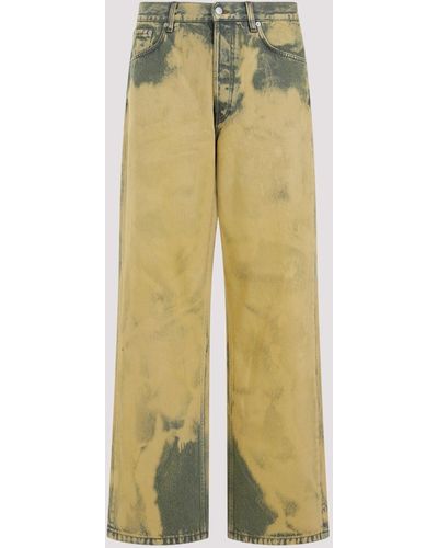 Dries Van Noten Lime Yellow Cotton Pine Trousers