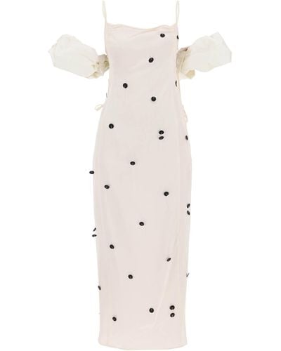 Jacquemus La Robe Chouchou Slip Dress With Detachable Sleeves - White