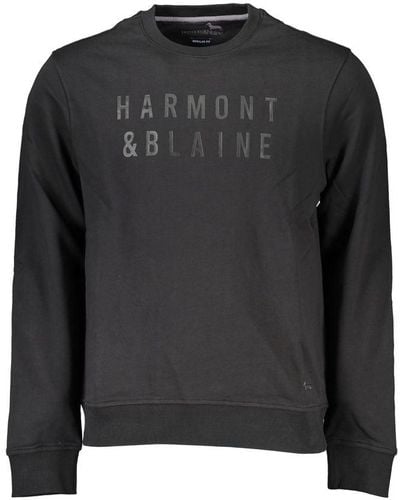 Harmont & Blaine Sleek Long-Sleeved Crew Neck Sweatshirt - Black