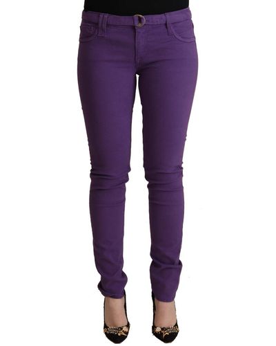 CYCLE Purple Cotton Low Waist Skinny Casual Jeans - Blue