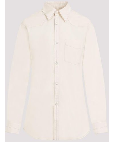 Lemaire Cream Western Fitted Cotton Shirt - Natural