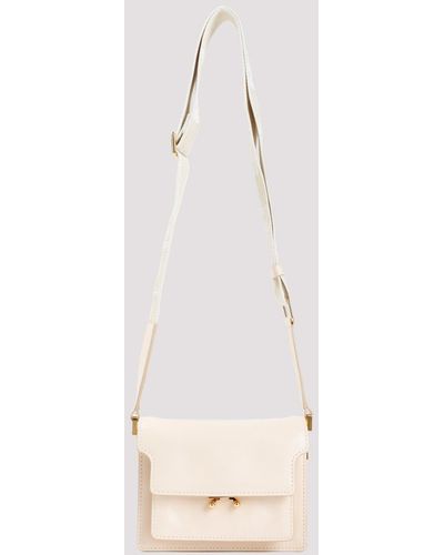 Marni White Shell Nappa Leather Soft Mini Handbag - Natural