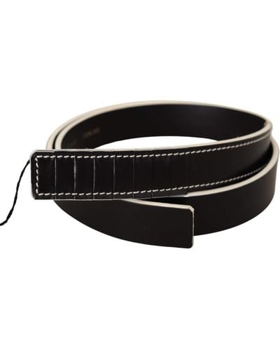 CoSTUME NATIONAL Black White Leather Fashion Waist Belt