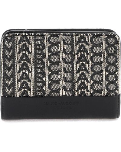 Marc Jacobs The Monogram Jacquard Mini Compact Wallet - Black