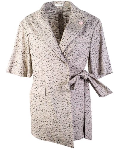 Lardini Linen Dressing Gown Jacket - Natural