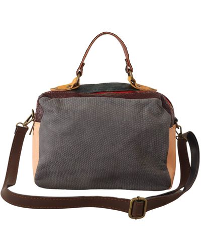 EBARRITO Multicolour Leather Shoulder Strap Top Handle Messenger Bag - Metallic